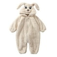 thumbnail image 2 of Esaierr 0-2Y Newborn Bear Warm Winter Jumpsuit Fleece Baby Girls Boys Hooded Romper Jumpsuit, 2 of 5