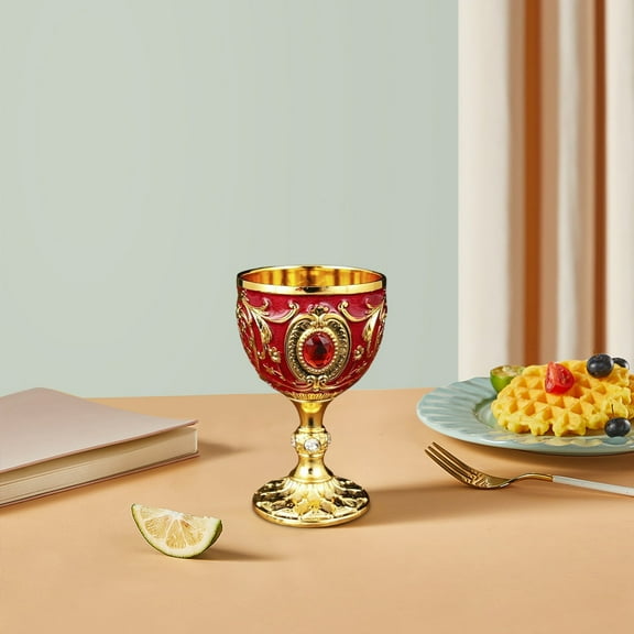 Vxdvou Vintage Metal Wine Cups, Elegant Small Wine Glasses for Kitchen & Dining, Perfect for White Wine & Special Occasions, Durable & Stylish Drinkware for Home Bars