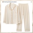 thumbnail image 2 of Conjunto de Pijama de algodón para Mujer, ropa de dormir cómoda, pantalones de manga larga, traje de salón, novedad coreana, primavera y otoño, 2 of 5