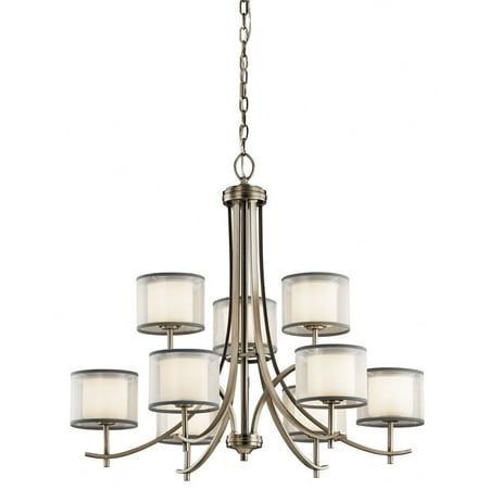 

Transitional Nine Light Chandelier Antique Pewter Bailey Street Home 147-Bel-2268748