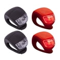 thumbnail image 1 of 4pcs Bike Cycling Silicone Head Front Rear Wheel Safety Light Lamp Set Bright Waterproof Bike Accessorie(2 Black and 2 Red), 1 of 7