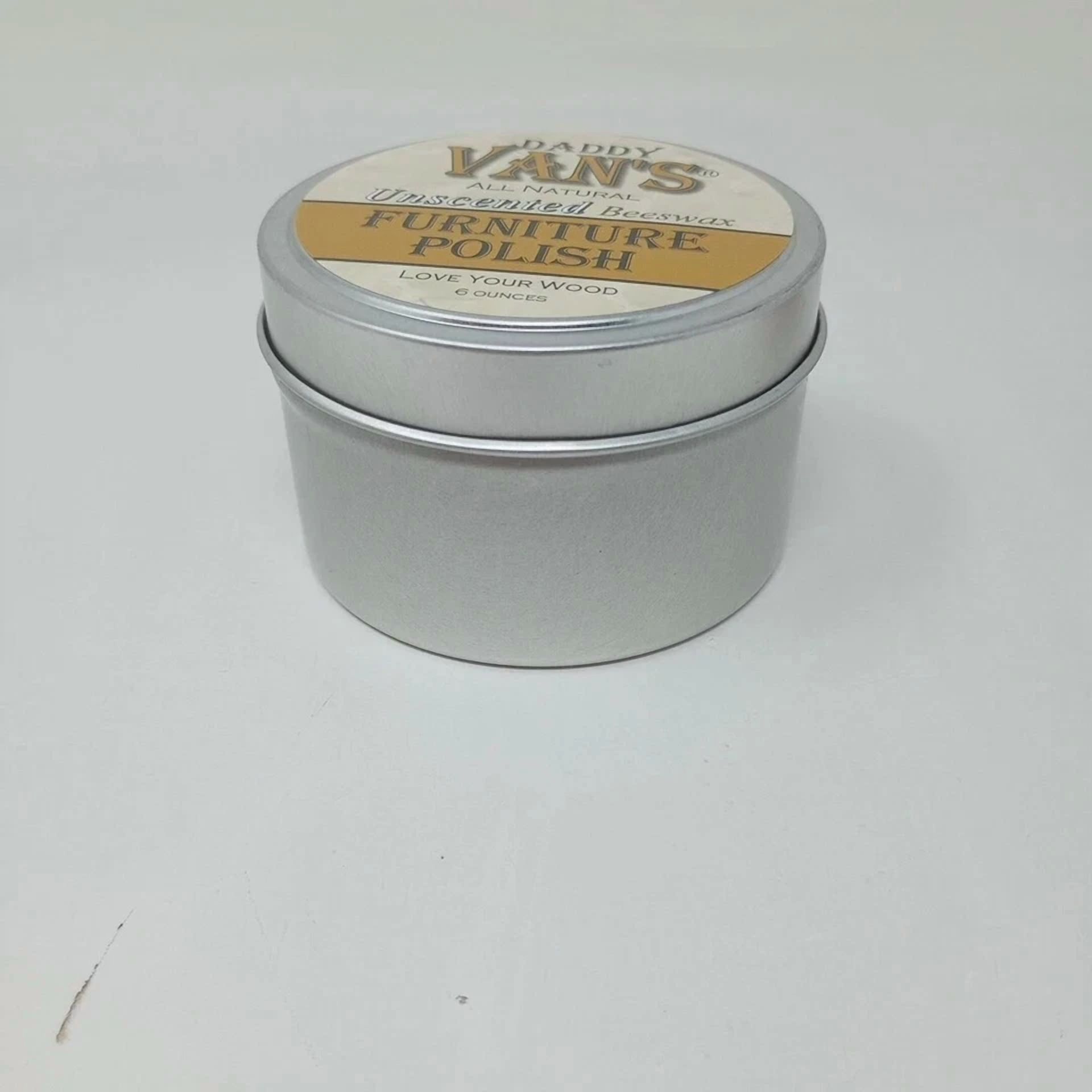 CIRCLE- Daddy Van'S All Natural Unscented Beeswax Furniture Polish 6Oz Chemical Free!