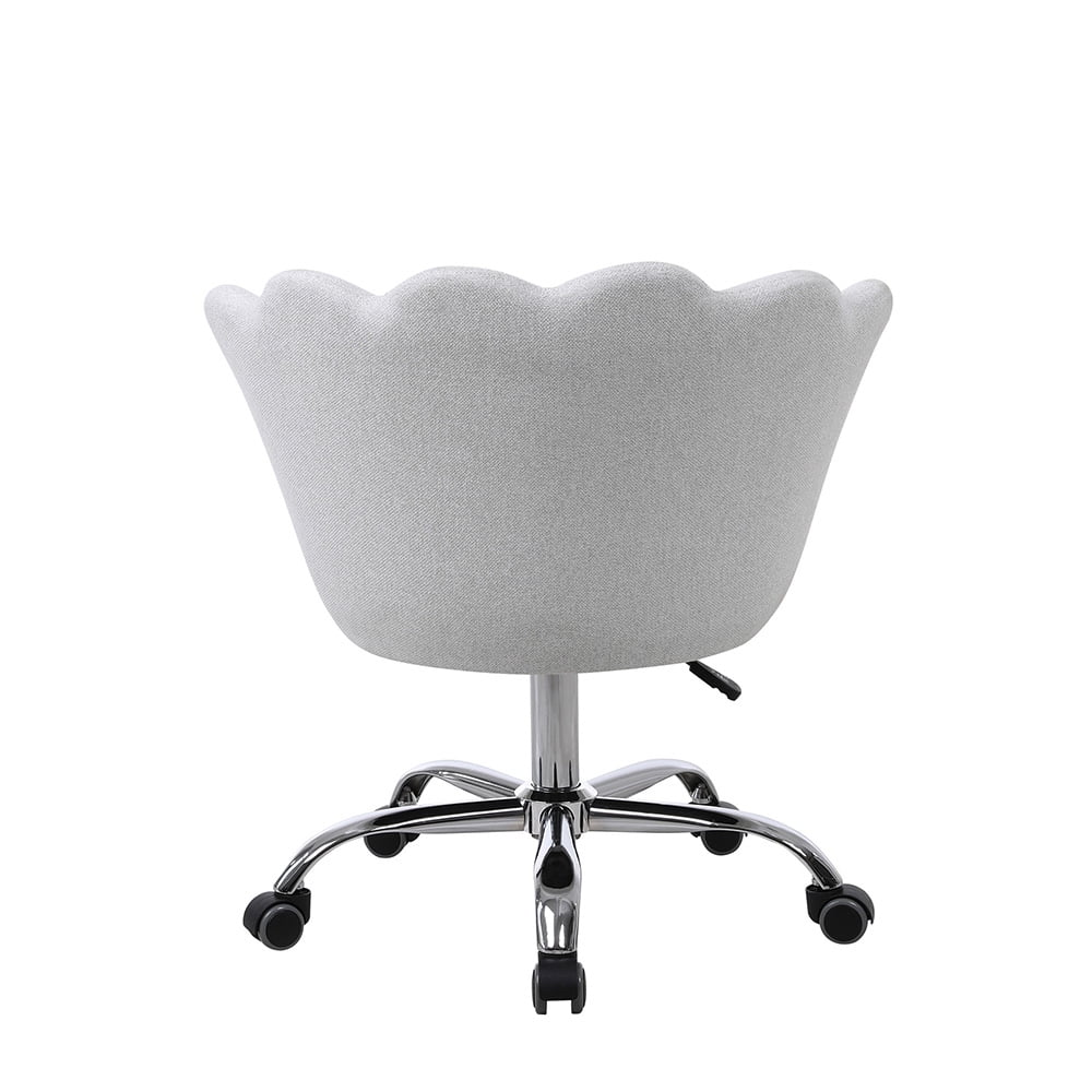 Kepooman Modern Adjustable Swivel Shell Chair with Wheels & Arm for Home Office, White Kepooman Modern Adjustable Swivel Shell Chair with Wheels & Arm for Home Office, White