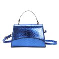 thumbnail image 2 of Bolso bandolera para mujer Bolsos tipo satchel de cocodrilo con láser de PU brillante para viajes (Azul) Tmvgtek Para Estrenar, 2 of 9