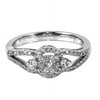 1/2 Carat T.W. Three Stone Round Diamond 10kt White Gold Bridal Ring