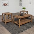 thumbnail image 3 of Pemberly Row 3-Piece Rustic Wood and Metal Coffee Table Set in Rustic Oak, 3 of 4