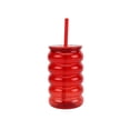 thumbnail image 4 of Just Feed Me by Jessie James Decker 4-Piece 18oz Bubble-Ribbed Tumbler with Straw, Red, 4 of 9