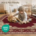 thumbnail image 4 of ODIKA 4'x6' Washable Area Rug Vintage Interlocking Web Symmetrical Balanced Composition Carpect for Home Office, Under Desk, Non-Slip Chair-Friendly, Flatwoven, 4 of 7