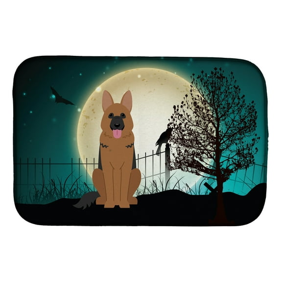 Halloween Scary German Shepherd Dish Drying Mat