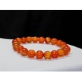 thumbnail image 2 of Natural Carnelian 8mm Round Shape Smooth Cut Beads Stretchable Bracelet For Men & Women. Unisex Bracelet, 2 of 4