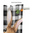 thumbnail image 5 of Easter Buffalo Bunny Linen Curtain Valance for Bedroom/Bathroom/Kitchen/Office/Living/Dining Room Windows,Carrots Black White Plaid Check Rod Pocket Topper Drapes Decorative Cafe Drapery Panel 60x18, 5 of 6