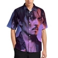 thumbnail image 2 of Johnny Depp Casual Short Sleeve Shirt Lapel Collar Shirt Summer Beach Shirt XL, 2 of 8