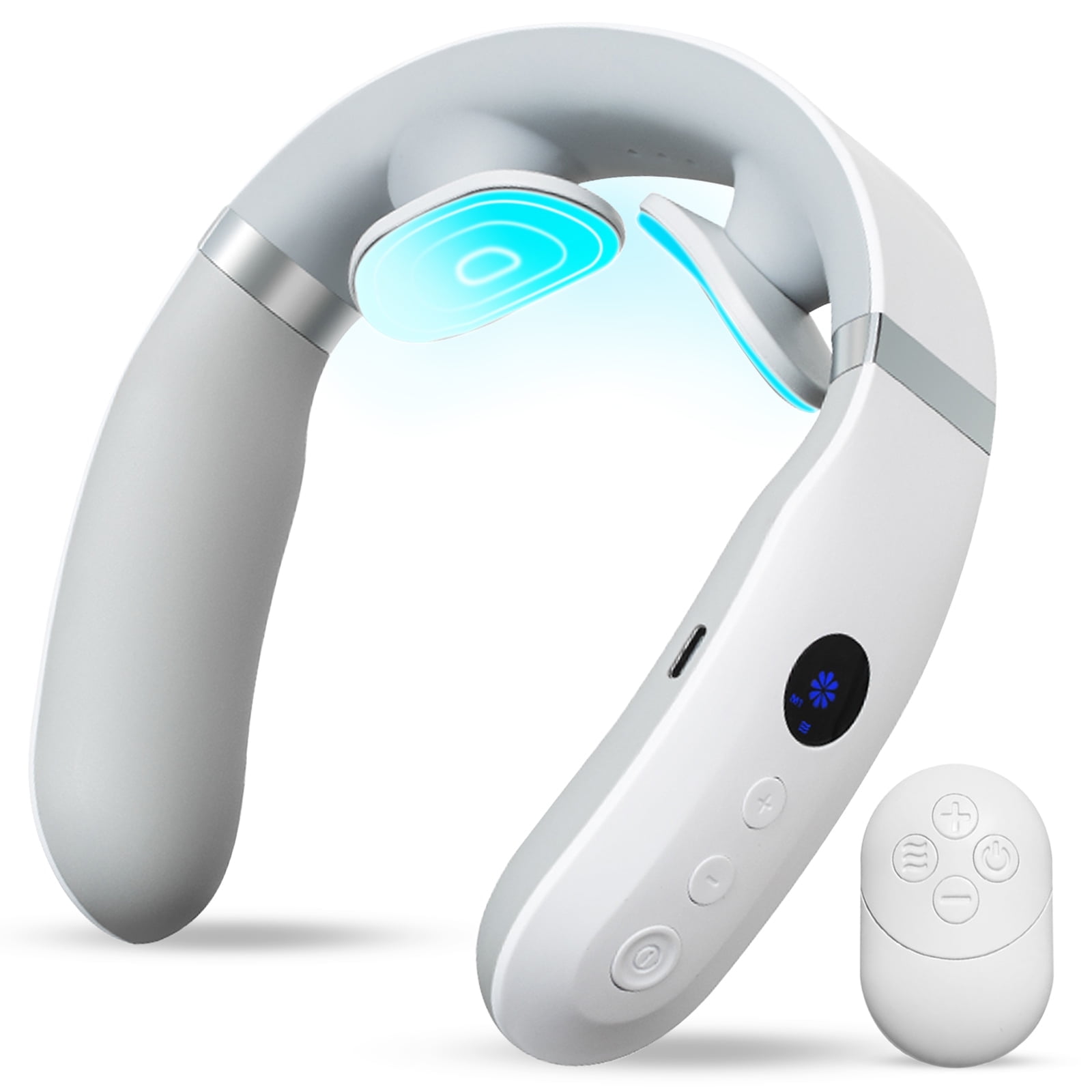 Neck Massager with Heat, Intelligent Electric Neck Massagers for Deep Tissue, Portable & Cordless Heated Neck & Shoulder Massagerr, for Reduce Fatigue, with 10 Modes & 16 Levels, Gift for Women Men