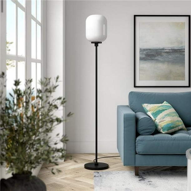 Bronze floor lamp with deals glass shade