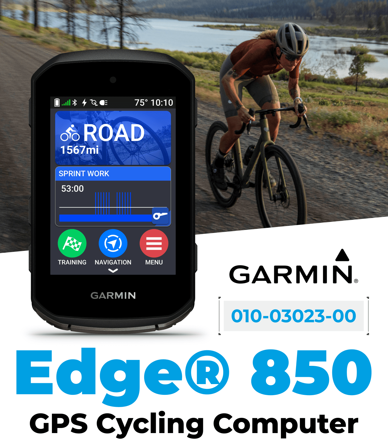 Garmin Edge 850, Compact GPS Cycling Computer, 2.7" Vivid Color Display, Bike-Specific Mapping, Advanced Training & Performance Insights + Orange Silicone Case w/ Wearable4U PowerBank Bundle