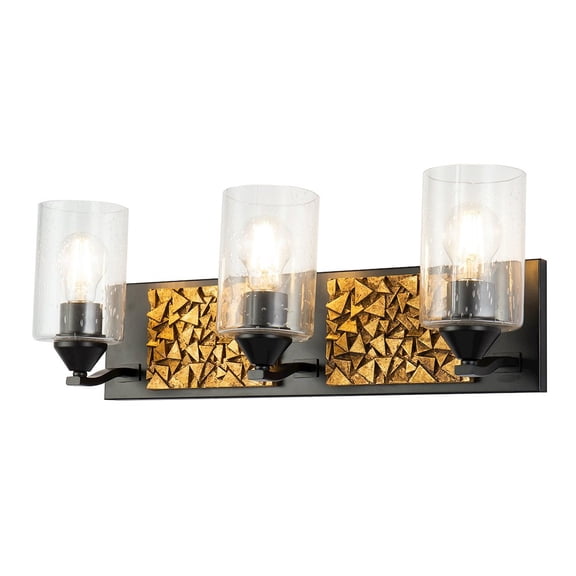 Lucas McKearn Bocage 3-light Metal Bath Vanity Light in Matte Black/Gold