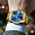thumbnail image 5 of OLEVS Watches for Men Analog Quartz Dress Business Watch Stainless Steel Classic Casual Luxury Luminous Waterproof Male Mens Wrist Watches Reloj para Hombre Blue Dial, 5 of 14