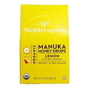 Wedderspoon Organic Manuka Honey Drops, Lemon & Bee Propolis, 4 Ounce (Pack of 1)