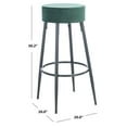 thumbnail image 3 of SAFAVIEH Bohden Round Backless Counter Stool, Malachite Green/Black, 3 of 9