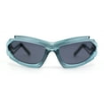 thumbnail image 2 of Trendy 90s Robotic Elaborate Mechanical Plastic Sport Sunglasses Blue - Black, 2 of 4