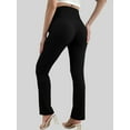 thumbnail image 3 of Bearsland Women's Plus Size Maternity Pants Drawstring Maternity Leggings Over The Belly Stretchy Straight Pregnancy Pants with Pockets 2-Pack, 3 of 7