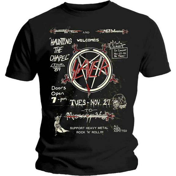 Slayer Unisex T-Shirt Haunting 84 Flier (Small)