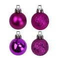 thumbnail image 2 of 18ct Eggplant Purple 4-Finish Shatterproof Christmas Ball Ornaments 1.25" (30mm), 2 of 2