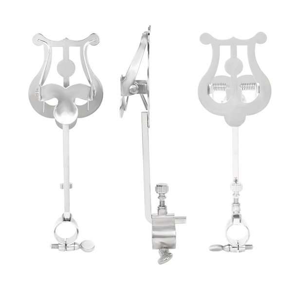 Lira para clarinete, clip para partituras, soporte plateado para clarinete para bandas de música, clip para partituras musicales, clip para libros de música para principiantes