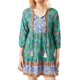 thumbnail image 1 of Mini Vestido Casual de Verano para Mujer Estampado Floral de Siete Partes Manga de Farol Cuello en V Vestido con Botones Fiesta en la Playa Vestido Boho Nituyy Vestido boho de verano para mujer Casual Beach Party, 1 of 5