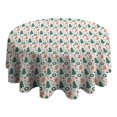 thumbnail image 4 of White Christmas Gingerbread and Tree Pattern Round Tablecloth 60"x60",Wrinkle Wipeable Table Cloth for Kitchen Dining Room Picnic Patio Party, 4 of 6