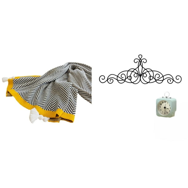 Manta de punto,Manta de punto decorativa para el hogar,Decoración de pared con pergaminos,Decoración de pared con pergamino,arte rústico de metal,Figura decorativa,estatua,decoración colgante