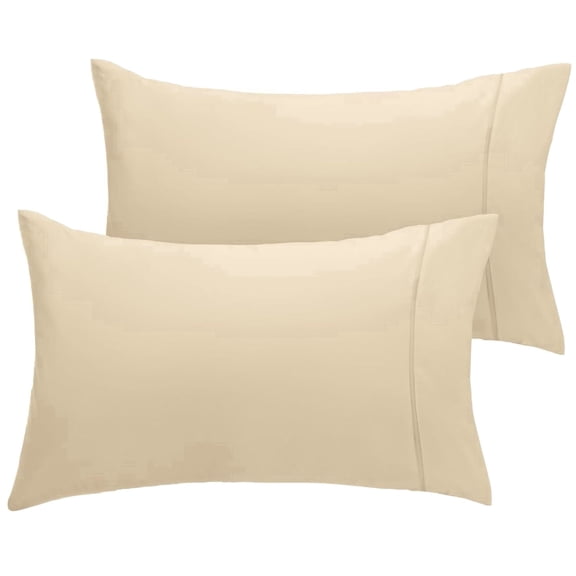LuxClub Silky Soft Cooling Pillowcase Set, Hotel Luxury Breathable Wrinkle and Fade Resistant, King, 2 Pack, Cream