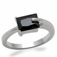 thumbnail image 1 of Alamode LO2066-5 Women Rhodium Brass Ring with AAA Grade CZ in Jet - Size 5, 1 of 1