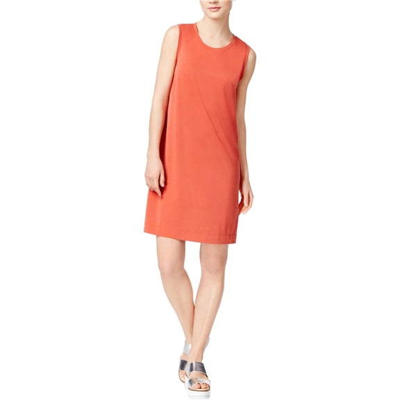 Rachel Roy Womens Tencel Draped Back Fit & Flare Dress, Orange, X-Small