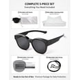 thumbnail image 7 of Polarized Fit-Over Sunglasses for Women & Teens, Cat Eye Over-Glasses UV400 Protection, Fits Prescription Frames Up to 4.92"×1.77", Wear Over Eyeglasses or Standalone, Beach Golf Fishing Outdoor, 7 of 7