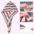 thumbnail image 5 of Unique Bargains 3 Pcs Lightweight Strong Absorbent Hair Drying Towel Pink White Gray, 5 of 7