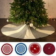 thumbnail image 2 of Christmas Tree Skirt Knitted Thicker Soft Cozy Lace Up Scene Layout Woolen Yarn Party Decoration Xmas Elk Tree Floor Mat Party Supplies, 2 of 8