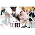 thumbnail image 5 of Minzimin 3Pairs Baby Knee High Socks Girls Bow Ruffled Tube Socks Toddlers Infant School Uniform Leggings Long Stockings, 5 of 7
