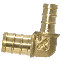 10 Pcs XFITTING Pex 1/2 Inch X 3/8 Pex Reducing Elbow Brass Crimp Fitting, 25-5-4=10X