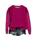 thumbnail image 3 of Jsaierl Womens Sweatshirts Cute Polka Dot Round Neck Sweatshirt Lightweight Pullover Work Long Sleeve Tops Winter Fashion S-2XL, 3 of 5