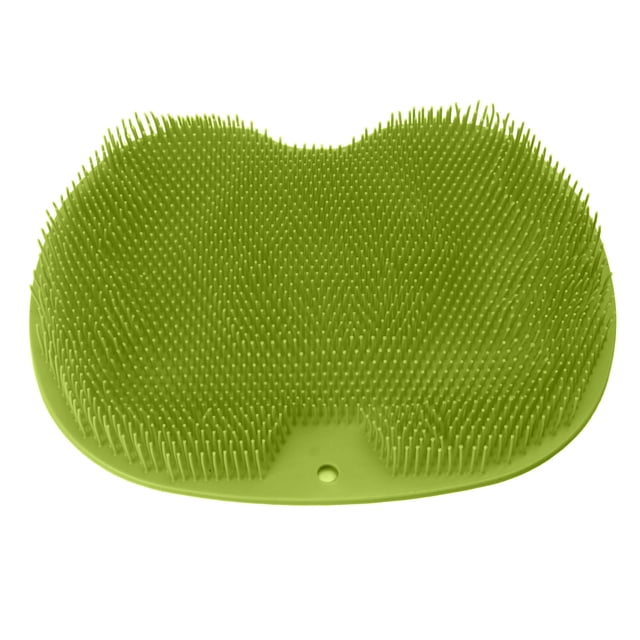 Cojín de masaje de pies para baño, almohadilla para frotar los pies de TPE, alfombrillas masajeadoras de pies montables en la pared con ventosa, verde