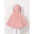 thumbnail image 4 of Miaeowve Toddler Baby Girls Fleece Carseat Poncho Warm Thicken Winter Coat Kids Furry Hooded Cape Cloak Jacket Pink 80, 4 of 7