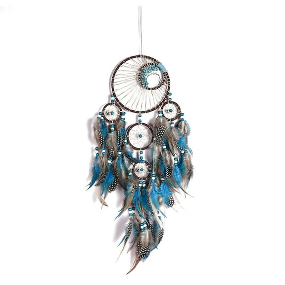 Dream Catchers withFeat--and Turquoise Beads Indian Wall Hanging Ornaments
