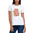 thumbnail image 3 of Playera Blanca Camiseta Unisex Estampado Capibara Donita, 3 of 4