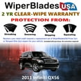 thumbnail image 2 of 2011 Infiniti QX56 Beam Wiper Blades Wipers w/2yr Warranty (Set of 2) (WiperBladesUSA), 2 of 5