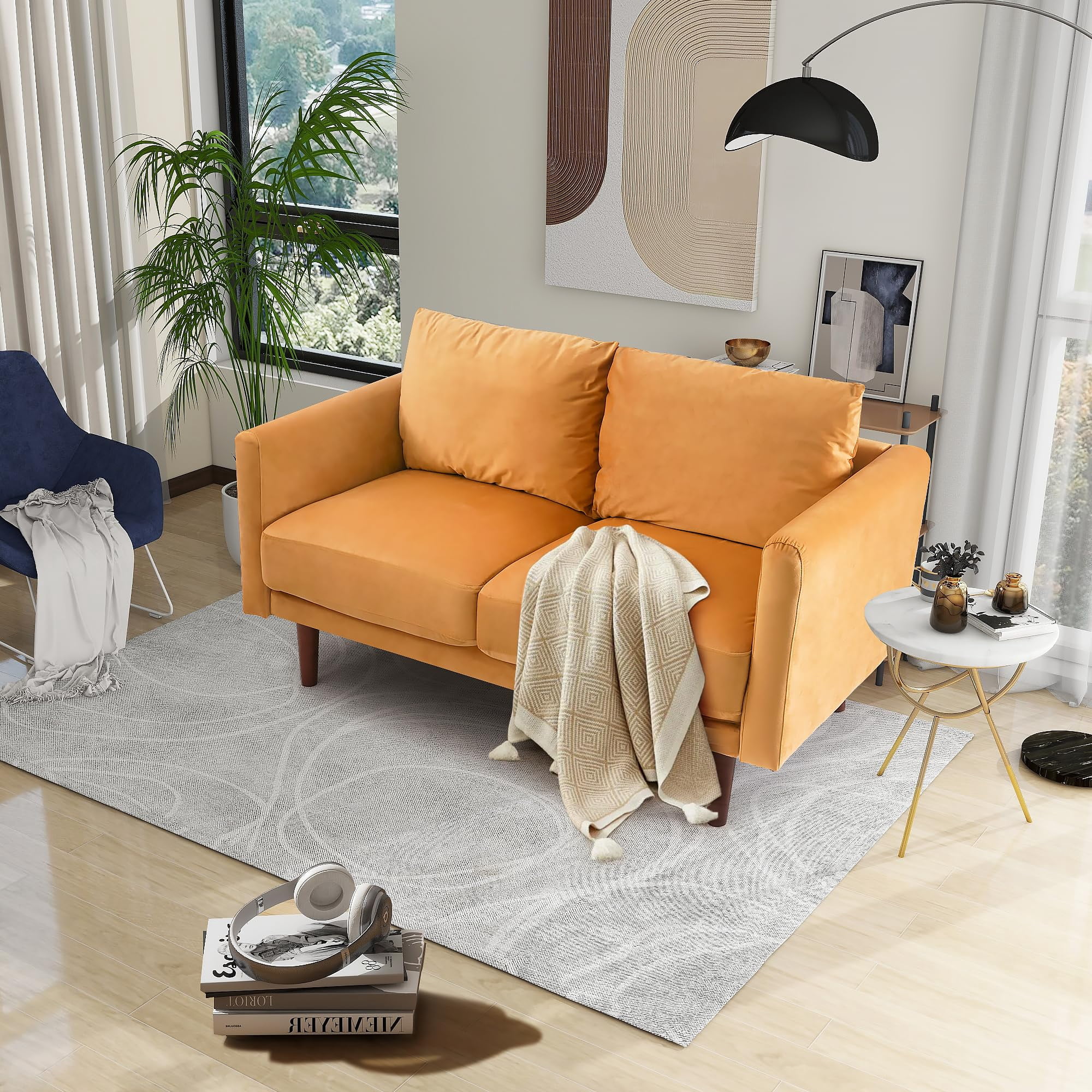 Znerfarg 56'' Squre Arms Loveseat, Thickened Sofa Seat Cushion for More Comfort,32.9'' H X 56'' W X 29.9'' D