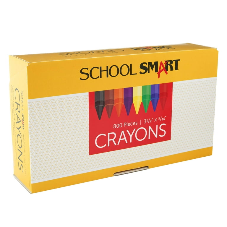 School Smart Large Non-Toxic Crayon in Storage Box, 7/16 x 4 in, Assorted Color, Pack of 400