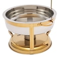thumbnail image 5 of 9L Stainless Steel Chafing Dish Buffet Set, Round Buffet Chafer Servers and Food Warmers with Top Lid (Gold), 5 of 16