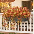 thumbnail image 3 of Lolsea 4 Pcs Artificial Fall Flowers, UV Resistant Fake Hanging Plants Faux Silk Violets for Outdoors Decoration, Orange, Yellow, Brown, 3 of 9