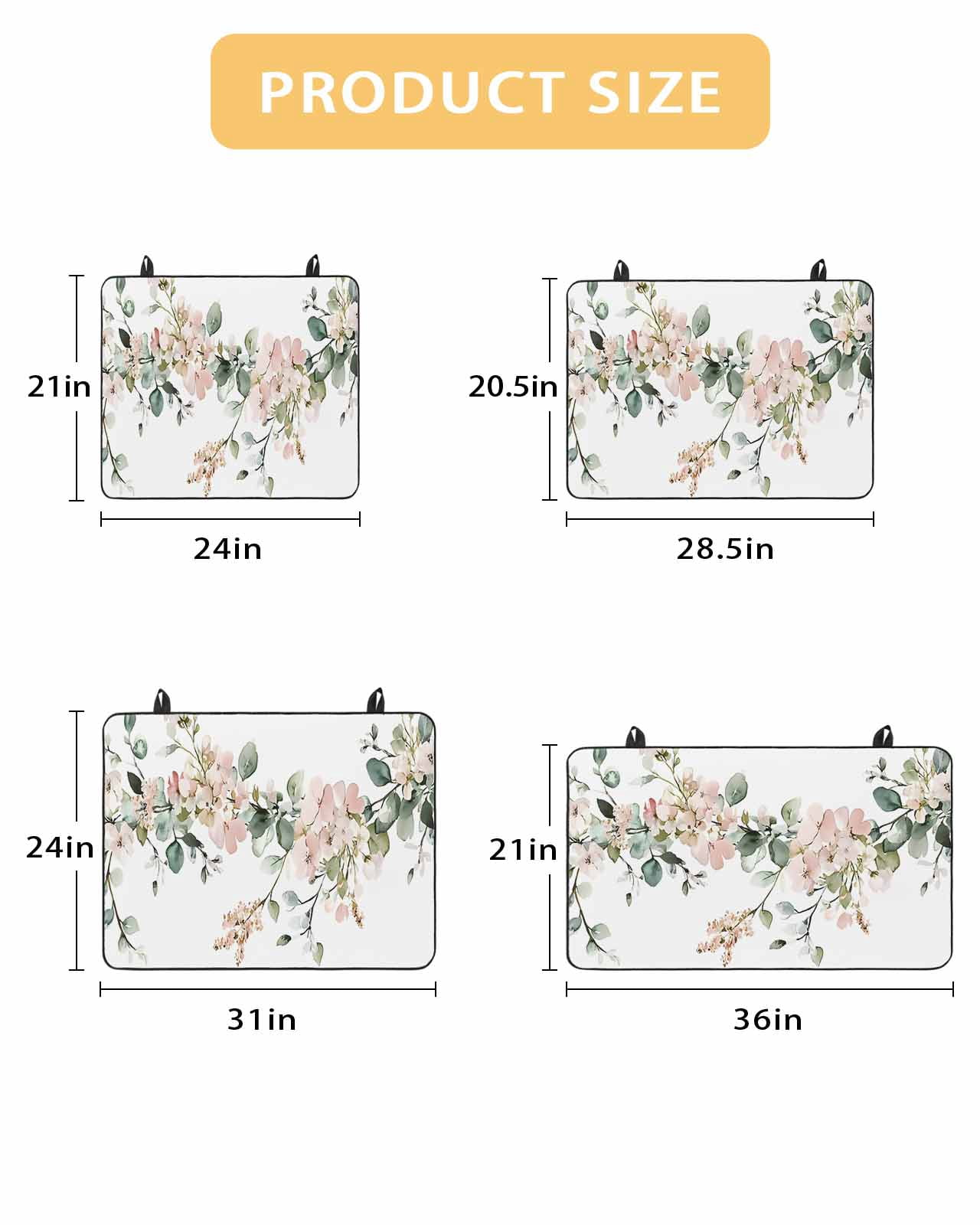 nqOlkjepod Large Induction Cooktop Protector Mat 36"x21", Eucalyptus Floral Stove Top Covers for Electric Stove, Vintage Spring Botanical Leaves Stove Burner Cover Mats, Glass Top Stove Cover